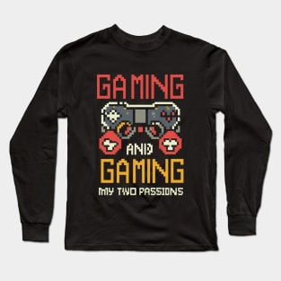 GAMING & GAMING my 2 passions in retro vintage style Long Sleeve T-Shirt